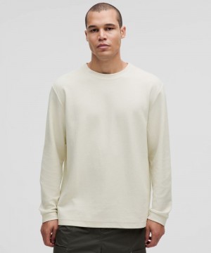 μακρυμανικα μπλουζακια Lululemon Heavyweight Cotton Textured ανδρικα Μπεζ | Greece-6108532