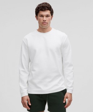 μακρυμανικα μπλουζακια Lululemon Heavyweight Cotton Textured ανδρικα ασπρα | Greece-6170394