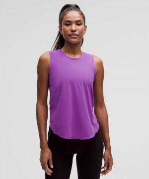 αμανικα μπλουζακια Lululemon High-Neck Split-Hem Running γυναικεια μωβ | Greece-6257893
