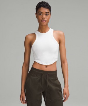 αμανικα μπλουζακια Lululemon Hold Tight Cropped γυναικεια ασπρα | Greece-0172358