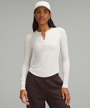 μακρυμανικα μπλουζακια Lululemon Hold Tight Long-Sleeve Henley γυναικεια Μπεζ | Greece-4192573