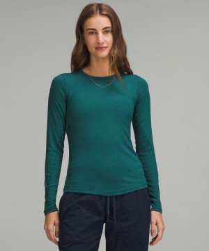 μακρυμανικα μπλουζακια Lululemon Hold Tight γυναικεια τυρκουάζ | Greece-1578634