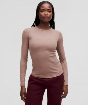 μακρυμανικα μπλουζακια Lululemon Hold Tight γυναικεια ροζ | Greece-2485179