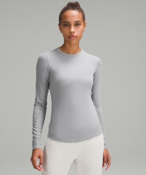 μακρυμανικα μπλουζακια Lululemon Hold Tight γυναικεια γκρι | Greece-6123457