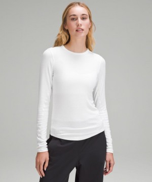 μακρυμανικα μπλουζακια Lululemon Hold Tight γυναικεια ασπρα | Greece-6780524