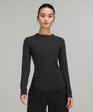 μακρυμανικα μπλουζακια Lululemon Hold Tight γυναικεια μαυρα | Greece-7602589