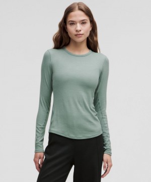 μακρυμανικα μπλουζακια Lululemon Hold Tight γυναικεια μπλε | Greece-8514079