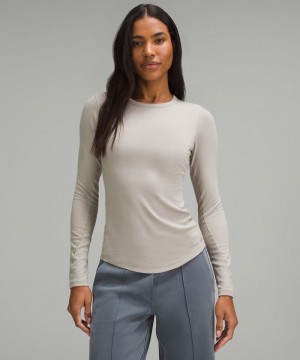 μακρυμανικα μπλουζακια Lululemon Hold Tight γυναικεια γκρι | Greece-9650487