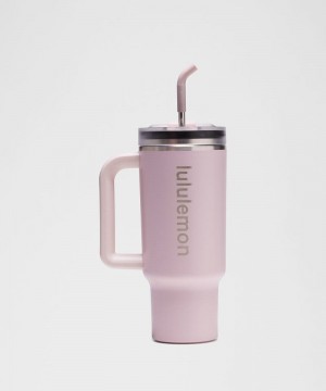 Μπουκάλια νερού Lululemon Insulated Tumbler 40oz ανδρικα ροζ | Greece-4067982