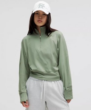 μακρυμανικα μπλουζακια Lululemon It's Rulu Fleece Half Zip γυναικεια γκρι | Greece-4305987