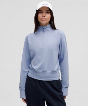 μακρυμανικα μπλουζακια Lululemon It's Rulu Fleece Half Zip γυναικεια μπλε | Greece-8629435