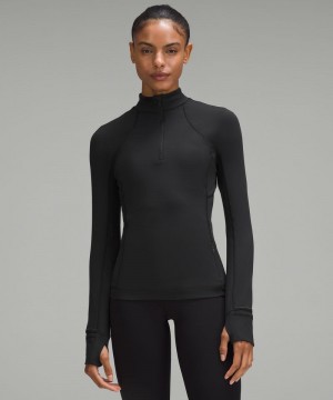 μακρυμανικα μπλουζακια Lululemon It's Rulu Half Zip γυναικεια μαυρα | Greece-2816509