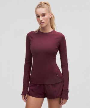 μακρυμανικα μπλουζακια Lululemon It's Rulu γυναικεια σκούρο κοκκινα | Greece-7492653