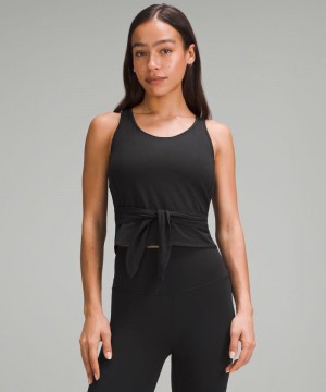 αμανικα μπλουζακια Lululemon It's a Tie γυναικεια μαυρα | Greece-7186092