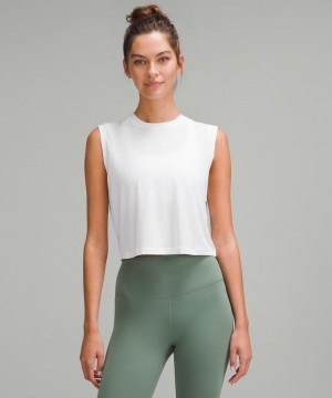 αμανικα μπλουζακια Lululemon Jersey Training Muscle γυναικεια ασπρα | Greece-5496871