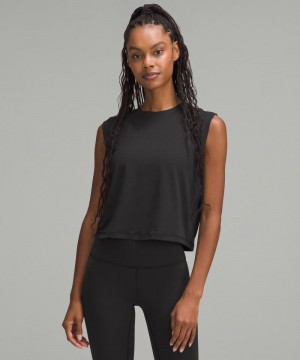 αμανικα μπλουζακια Lululemon Jersey Training Muscle γυναικεια μαυρα | Greece-0654719