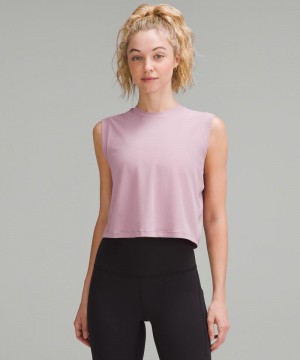αμανικα μπλουζακια Lululemon Jersey Training Muscle γυναικεια ροζ ροζ | Greece-3190842
