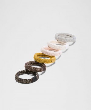 Αξεσουαρ Μαλλιων Lululemon Knit Hair Ties γυναικεια μαυρα κίτρινα ασπρα ασημι | Greece-9573841