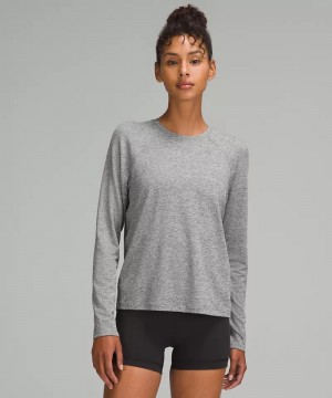μακρυμανικα μπλουζακια Lululemon License to Train Classic-Fit γυναικεια μαυρα | Greece-3018947