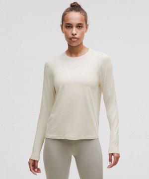 μακρυμανικα μπλουζακια Lululemon License to Train Classic-Fit γυναικεια Μπεζ | Greece-0134875