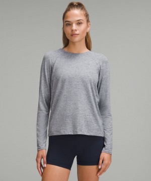μακρυμανικα μπλουζακια Lululemon License to Train Classic-Fit γυναικεια σκουρο μπλε | Greece-9217463