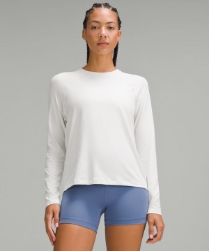 μακρυμανικα μπλουζακια Lululemon License to Train Classic-Fit γυναικεια ασπρα | Greece-4352607