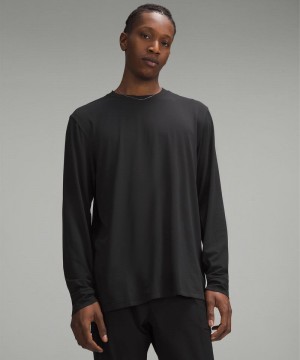 μακρυμανικα μπλουζακια Lululemon License to Train Relaxed-Fit ανδρικα μαυρα | Greece-2014695