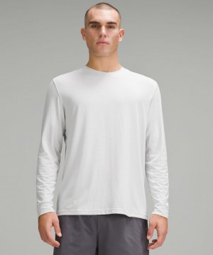 μακρυμανικα μπλουζακια Lululemon License to Train Relaxed-Fit ανδρικα ασπρα | Greece-2895103