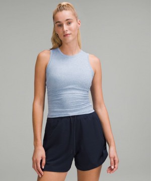 αμανικα μπλουζακια Lululemon License to Train Tight-Fit γυναικεια μπλε | Greece-0321879