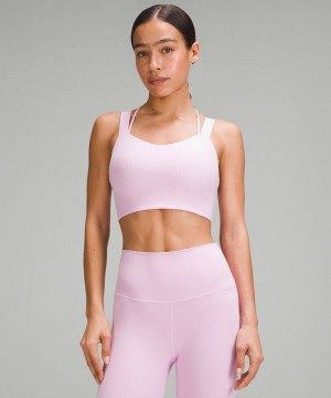 Αθλητικο Σουτιεν Lululemon Like a Cloud Longline Ribbed Light Support, B/C Cups γυναικεια ροζ | Greece-1082496