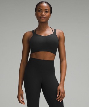 Αθλητικο Σουτιεν Lululemon Like a Cloud Ribbed Longline Light Support, D/DD Cup γυναικεια μαυρα | Greece-9645021