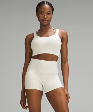 Αθλητικο Σουτιεν Lululemon Like a Cloud Ribbed Longline Light Support, D/DD Cup γυναικεια Μπεζ | Greece-2957348