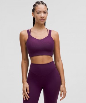 Αθλητικο Σουτιεν Lululemon Like a Cloud Ribbed Longline Light Support, D/DD Cup γυναικεια μωβ | Greece-4097613