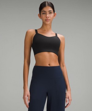 Αθλητικο Σουτιεν Lululemon Like a Cloud Ribbed Longline Light Support, B/C Cup γυναικεια μαυρα | Greece-0357926