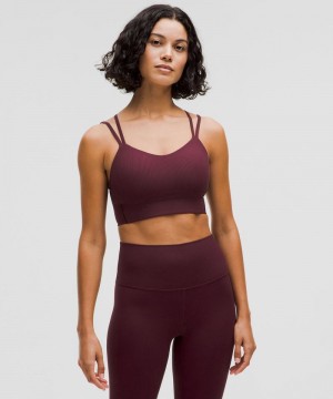 Αθλητικο Σουτιεν Lululemon Like a Cloud Ribbed Longline Light Support, B/C Cup γυναικεια σκούρο κοκκινα | Greece-8954176