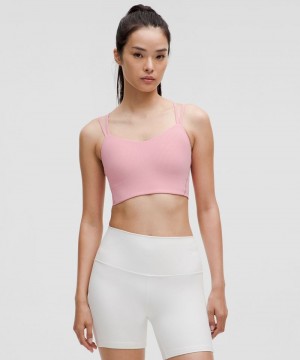 Αθλητικο Σουτιεν Lululemon Like a Cloud Ribbed Longline Light Support, B/C Cup γυναικεια ροζ | Greece-0159432
