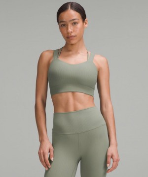 Αθλητικο Σουτιεν Lululemon Like a Cloud Ribbed Longline Light Support, D/DD Cup γυναικεια γκρι | Greece-7430289