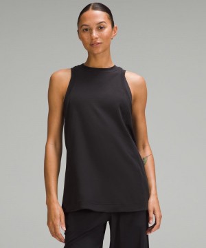 αμανικα μπλουζακια Lululemon Long Cotton Crewneck γυναικεια μαυρα | Greece-3468257