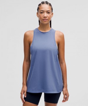 αμανικα μπλουζακια Lululemon Long Cotton Crewneck γυναικεια μπλε | Greece-6285709