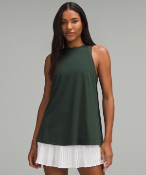αμανικα μπλουζακια Lululemon Long Cotton Crewneck γυναικεια πρασινο | Greece-6802473