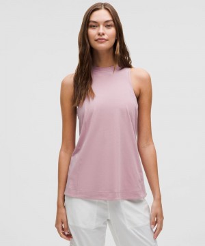 αμανικα μπλουζακια Lululemon Long Cotton Crewneck γυναικεια ροζ ροζ | Greece-5067148