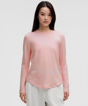 μακρυμανικα μπλουζακια Lululemon Love Modal Fleece γυναικεια ροζ | Greece-7246935