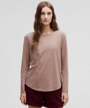 μακρυμανικα μπλουζακια Lululemon Love γυναικεια ροζ | Greece-4653972