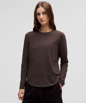 μακρυμανικα μπλουζακια Lululemon Love γυναικεια σοκολάτα | Greece-7302491
