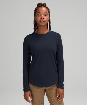 μακρυμανικα μπλουζακια Lululemon Love γυναικεια σκουρο μπλε | Greece-1630547