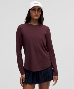 μακρυμανικα μπλουζακια Lululemon Love γυναικεια σκούρο κοκκινα | Greece-8725063