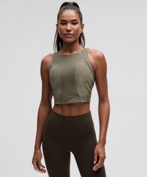 αμανικα μπλουζακια Lululemon Mesh Panelled Training γυναικεια πρασινο | Greece-4923671