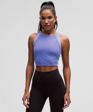 αμανικα μπλουζακια Lululemon Mesh Panelled Training γυναικεια μπλε σκουρο | Greece-0935182