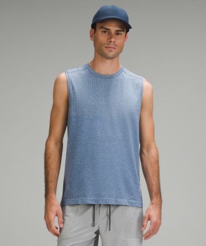 αμανικα μπλουζακια Lululemon Metal Vent Tech Sleeveless Shirt ανδρικα Μπεζ μπλε | Greece-9712054