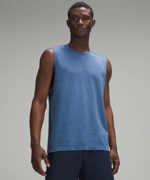 αμανικα μπλουζακια Lululemon Metal Vent Tech Sleeveless Shirt ανδρικα μπλε | Greece-6487253